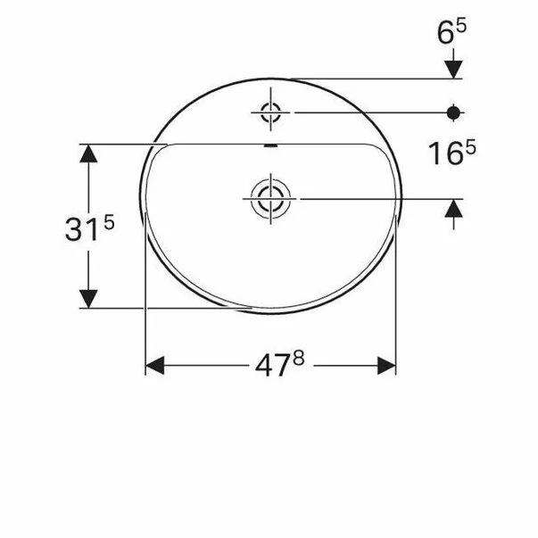 Lavoar semiincastrat Geberit Variform oval cu preaplin 50x45 cm picture - 5
