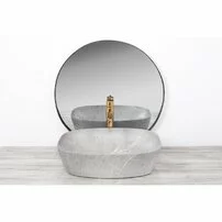 Lavoar stil piatra/gri pe blat Rea Freja Gray 50 cm picture - 2