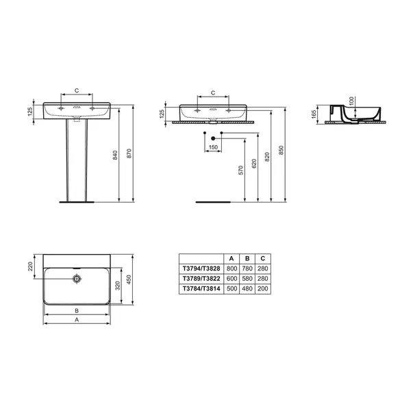 Lavoar suspendat Ideal Standard Atelier Conca 50 cm alb mat picture - 11