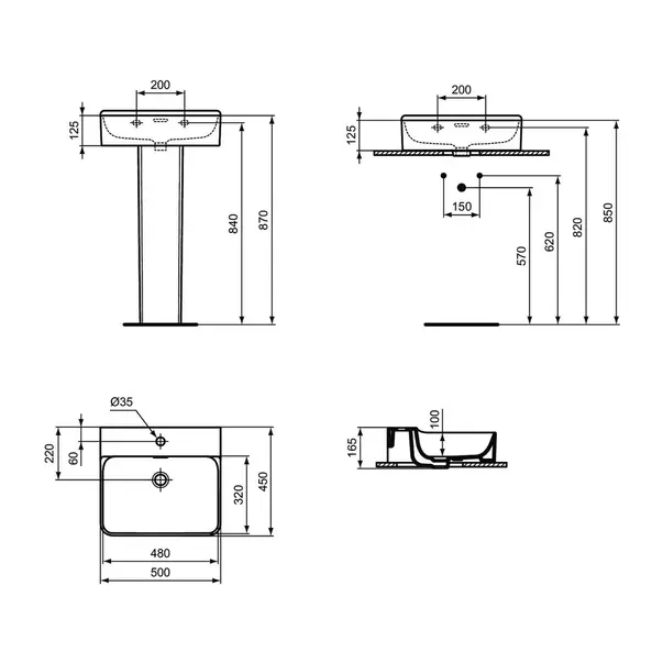 Lavoar suspendat Ideal Standard Atelier Conca 60 cm alb mat picture - 12
