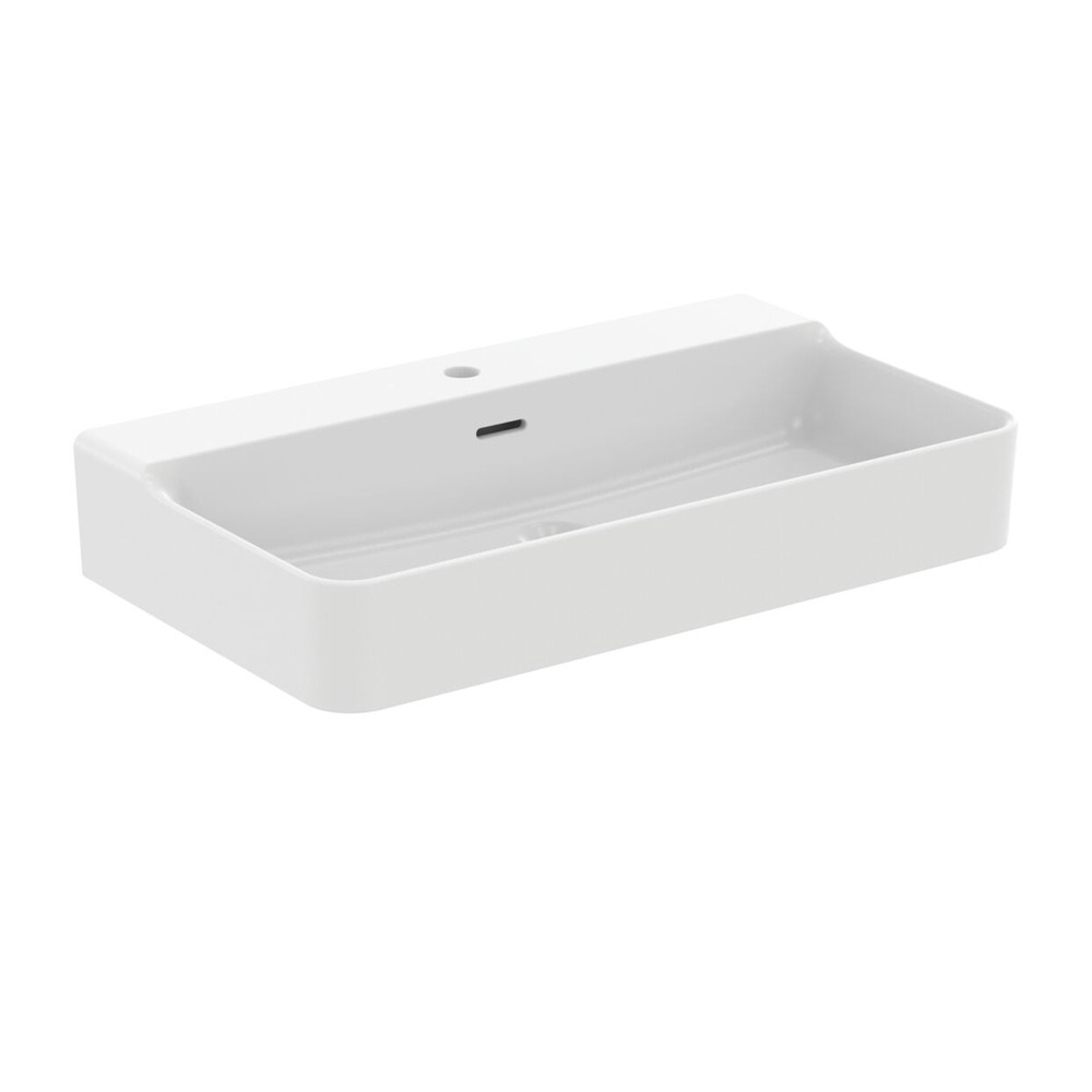 Lavoar suspendat Ideal Standard Atelier Conca 80 cm alb mat cu orificiu baterie si preaplin