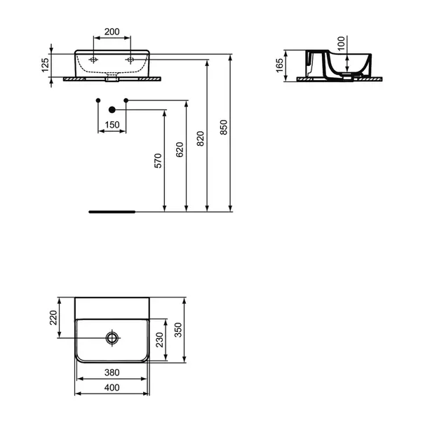 Lavoar suspendat Ideal Standard Atelier Conca alb lucios 40 cm picture - 12
