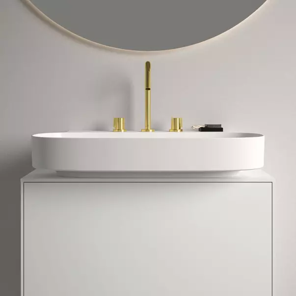 Lavoar suspendat Ideal Standard Atelier Linda-X alb lucios 75 cm cu 3 orificii baterie picture - 6
