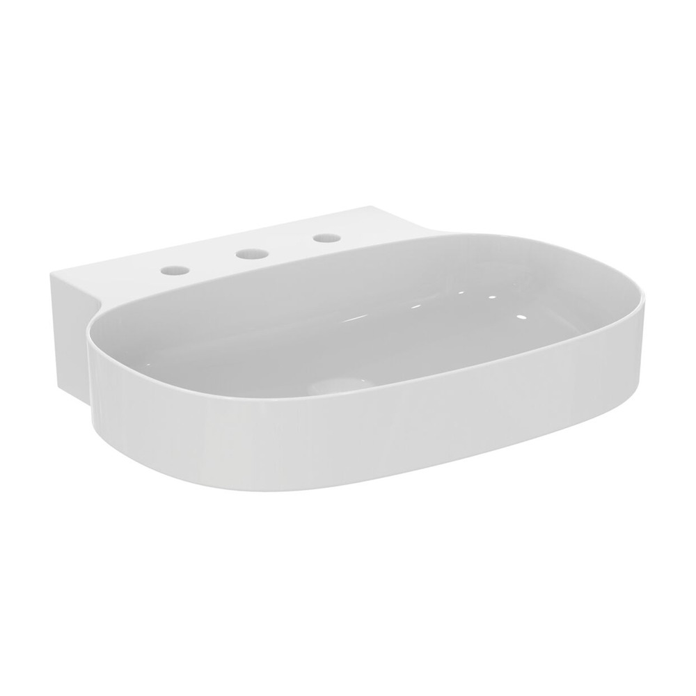 Lavoar suspendat Ideal Standard Atelier Linda-X cu 3 orificii baterie alb lucios 60 cm alb