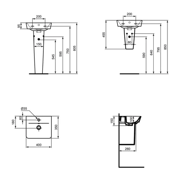 Lavoar suspendat Ideal Standard Connect Air Cube 40x35 cm negru mat picture - 2
