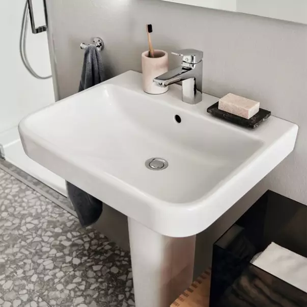 Lavoar suspendat Ideal Standard i.life B alb lucios 55 cm cu orificiu baterie si preaplin picture - 2