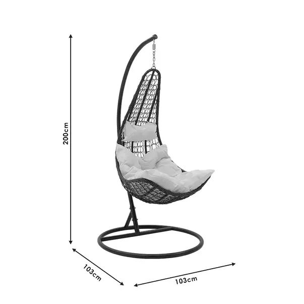 Leagan de gradina suspendat Pakoworld Soleil metal bej 103x83x200cm picture - 14
