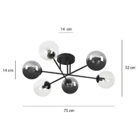 Lustra Emibig Brendi 6B negru/transparent picture - 7