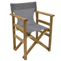Set de gradina Pakoworld Retto lemn masiv de nuc 3 piese gri