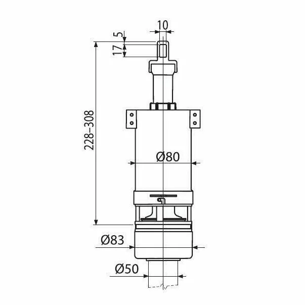 Mecanism Rezervor wc cu sistem de prindere DN50 A02 Alcadrain picture - 2