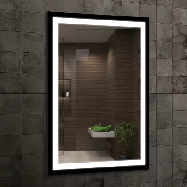 Oglinda reversibila cu iluminare Led Venti Luxled negru 60 cm x 80 cm picture - 7