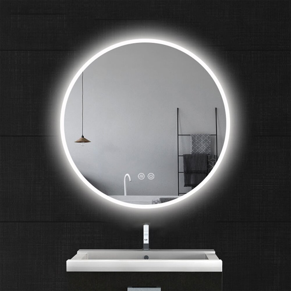 Oglinda cu iluminare si dezaburire Fluminia Calatrava-80 80 cm baie imagine noua 2022