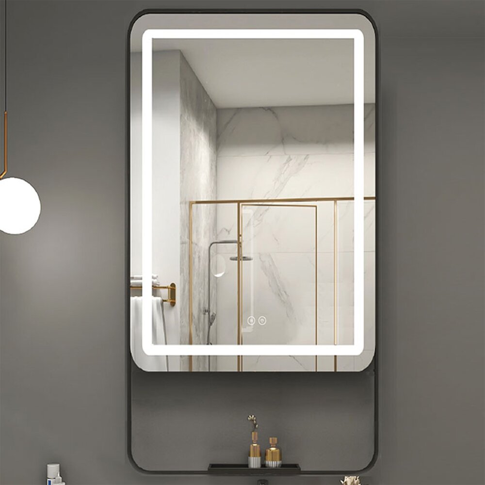 Oglinda cu iluminare si dezaburire Fluminia Ingres 60 cm baie imagine noua 2022