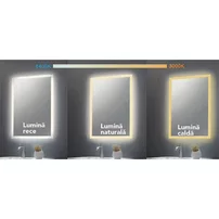 Oglinda cu iluminare si dezaburire Fluminia Ingres 60 cm picture - 5