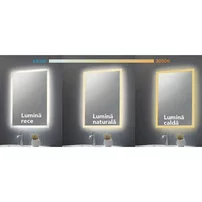 Oglinda cu iluminare si dezaburire Fluminia Scarpa 80 cm picture - 4