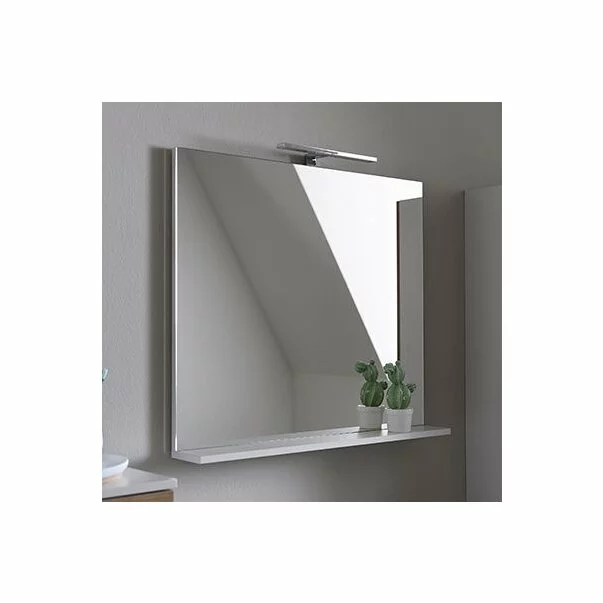 Oglinda cu etajera KolpaSan Evelin alb 65x70 cm