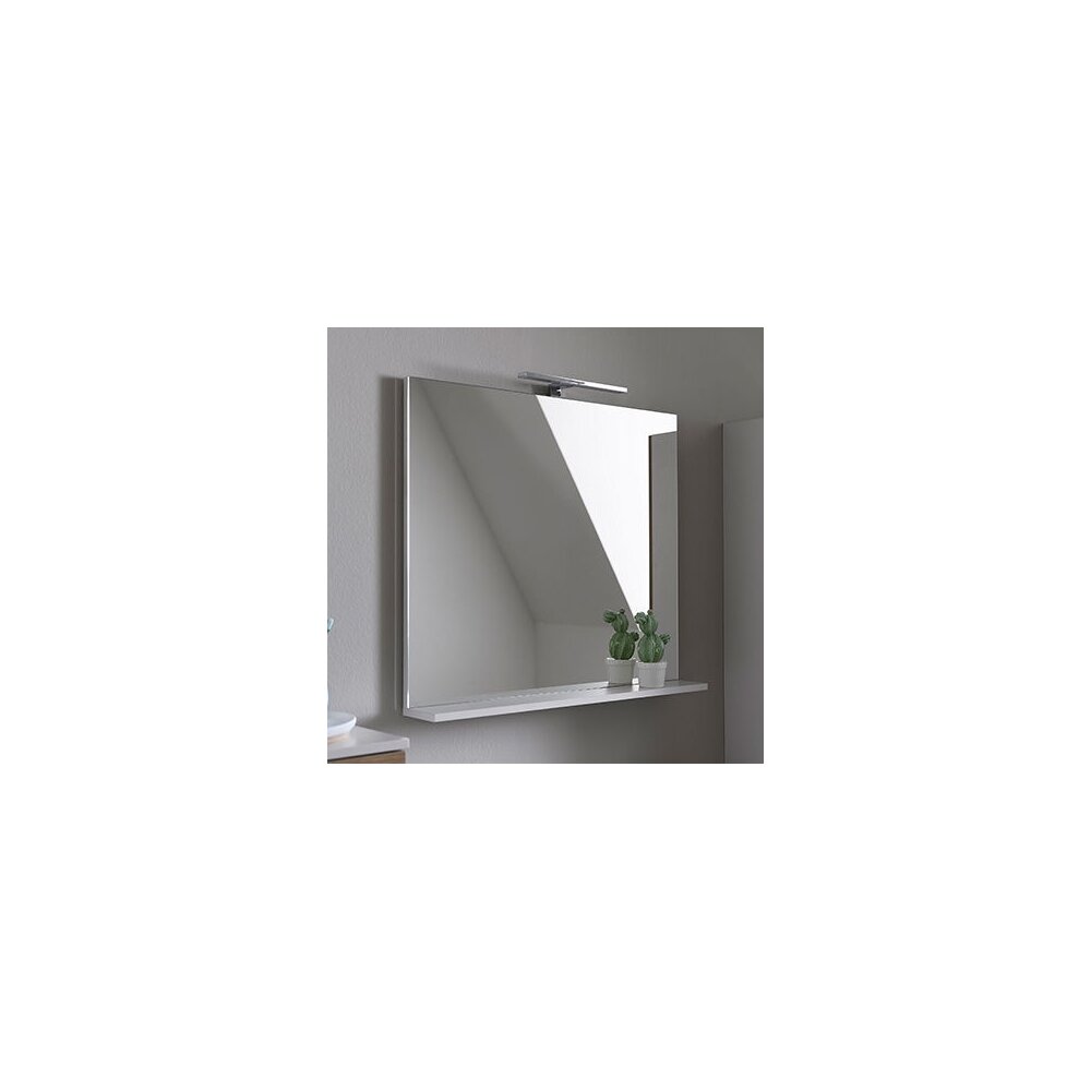 Oglinda cu etajera KolpaSan Evelin alb 65×70 cm 65x70
