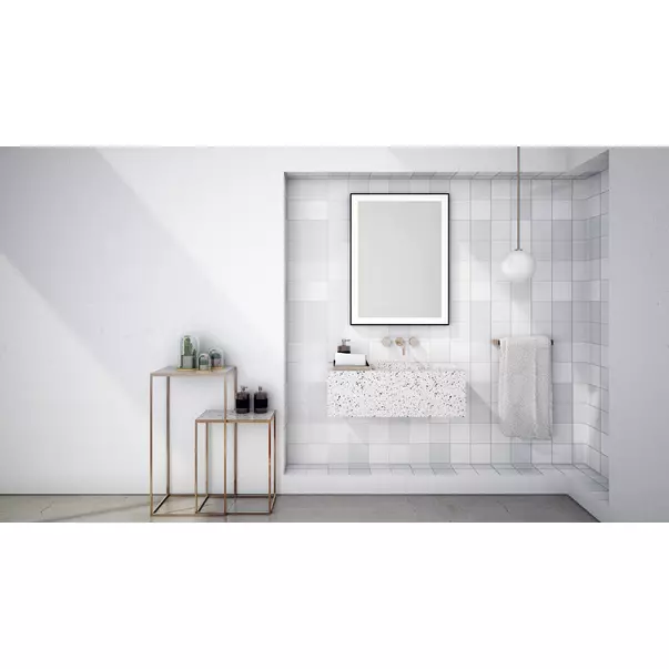 Oglinda dreptunghiulara LED Dubiel Vitrum Logan Black 75x120 cm