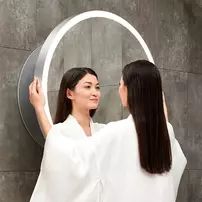 Oglinda extensibila cu iluminare LED Miior Moon rama aluminiu mat 60 cm picture - 2