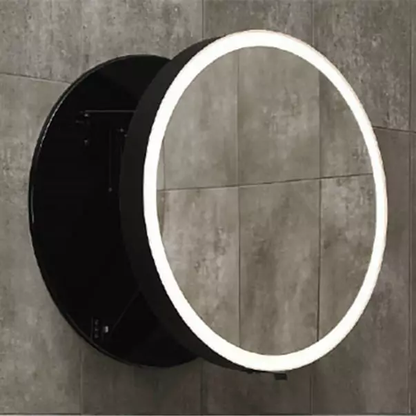 Oglinda extensibila cu iluminare LED Miior Moon rama negru mat 80 cm