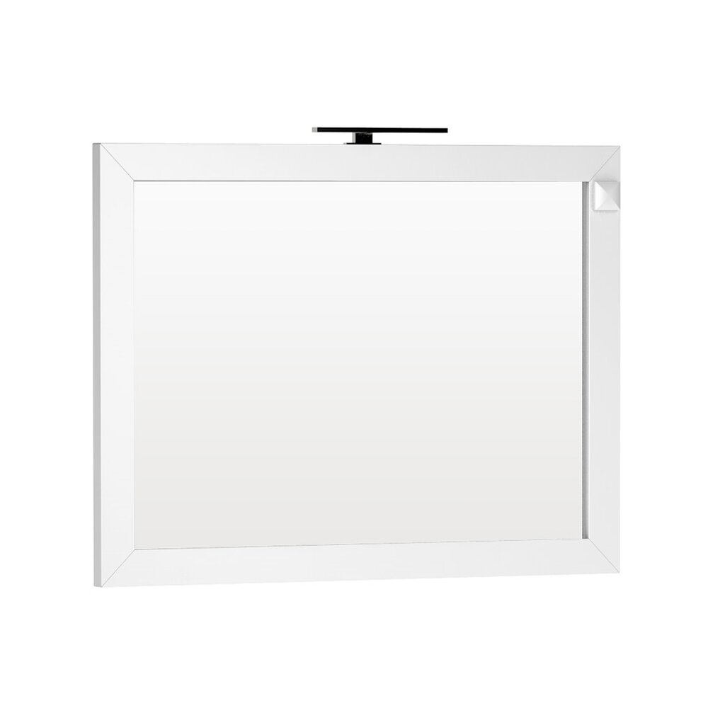 Oglinda cu iluminare si priza Oristo Wave alb 120×90 cm neakaisa.ro