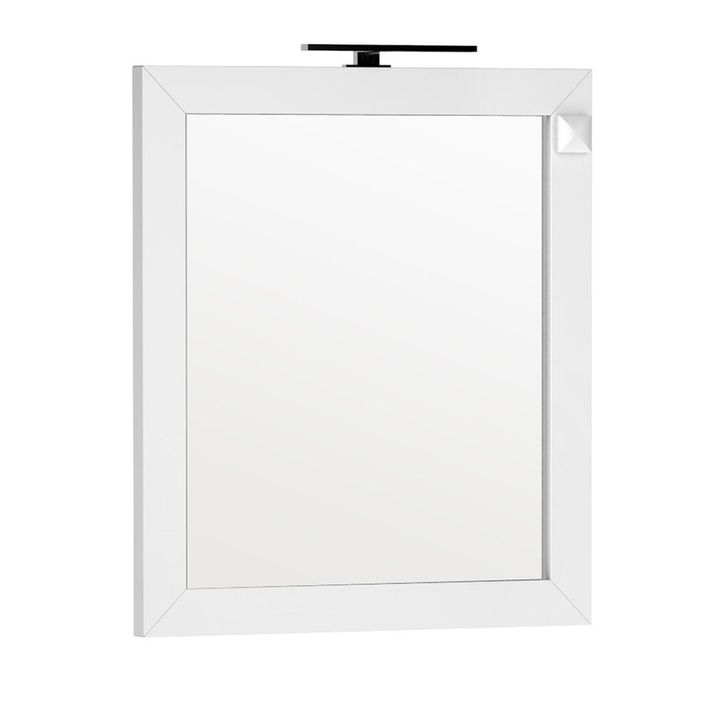 Oglinda cu iluminare si priza Oristo Wave alb 80x90 cm imagine neakaisa.ro