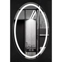 Oglinda ovala Fluminia Picasso cu iluminare LED interior si dezaburire