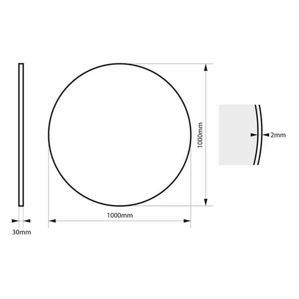Oglinda rotunda Massi Valo Slim lucrata manual 100 cm alb picture - 2