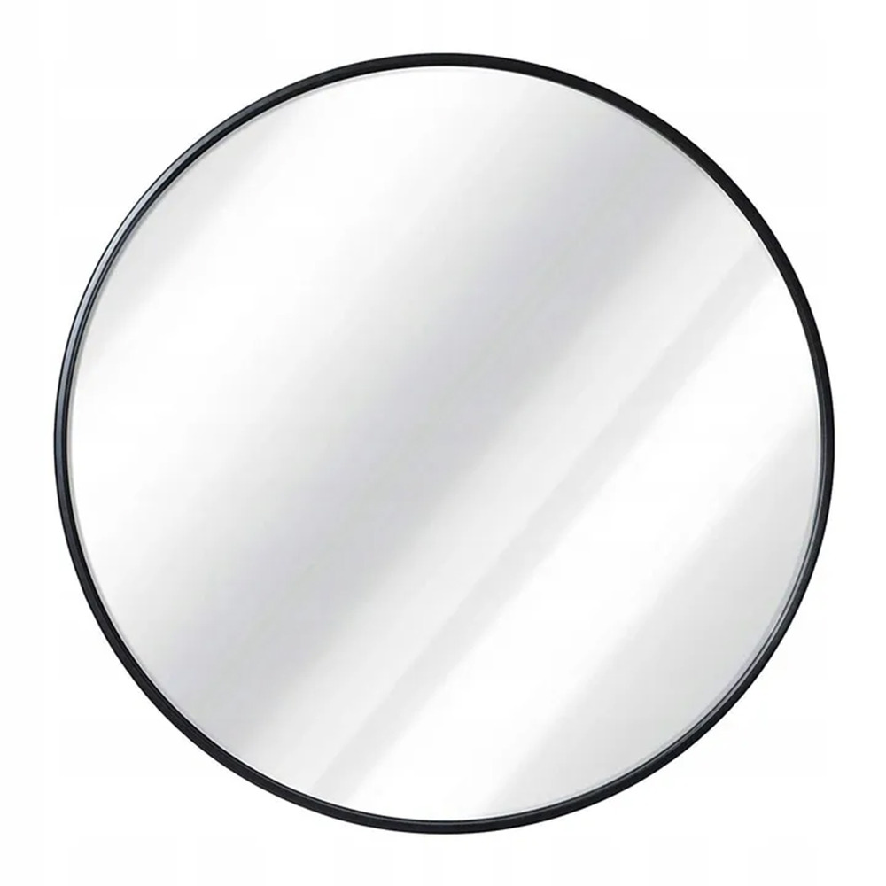 Oglinda rotunda Rea Loft rama subtire metalica neagra 50 cm Baie