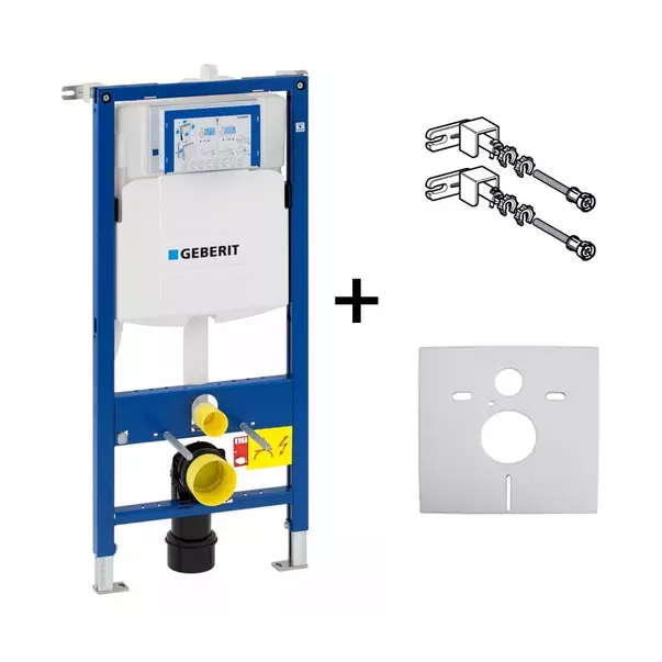 Pachet rezervor incastrat Geberit Duofix Sigma UP320 și vas wc suspendat Geberit Xeno2 rimfree cu spalare verticala alb si capac wc softclose picture - 2