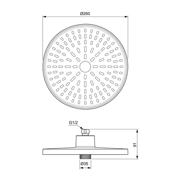Palarie de dus rotunda din aluminiu Ideal Standard Alu+ rose mat 2 functii picture - 2
