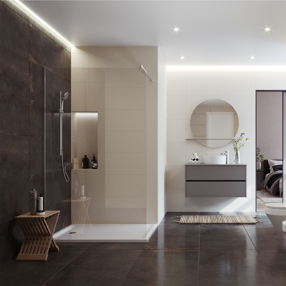 Paravan de dus tip Walk-in Cersanit Mille crom 100×200 cm 100x200
