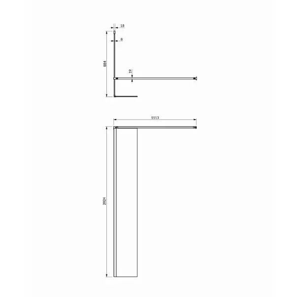 Paravan de dus tip Walk-in cu perete lateral Omnires Marina negru mat/transparent 90 cm picture - 4