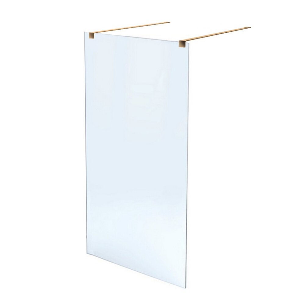 Paravan de dus tip Walk-in Massi Walk In auriu 110x195 cm sticla transparenta