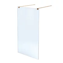 Paravan de dus tip Walk-in Massi Walk In auriu 130x195 cm sticla transparenta