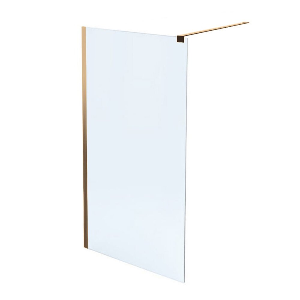 Paravan de dus tip Walk-in Massi Walk In Fix auriu 70x195 cm sticla transparenta