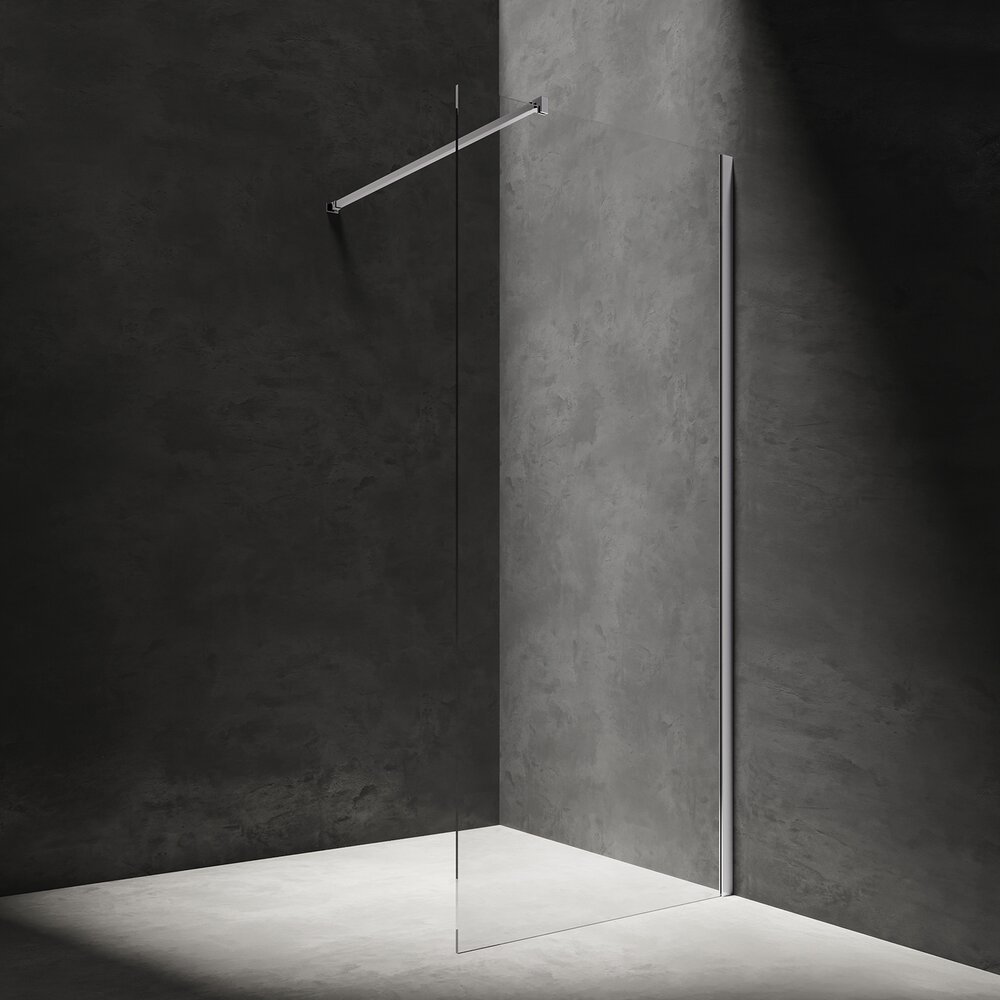 Paravan de dus tip Walk-in Omnires Marina crom/transparent 90 cm baie