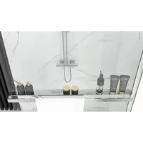 Paravan de dus tip Walk-in Rea Aero N 90x195 cm si etajera cu suport crom picture - 5