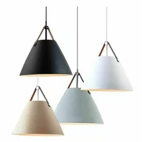 Pendul alb abajur geometric curea piele Buffo Rea picture - 8
