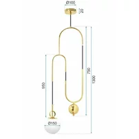 Pendul decorativ auriu cu abajur sticla alb Rea APP482-1CP picture - 3