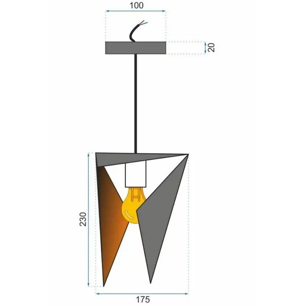 Pendul negru cu design geometric triunghiular Rea APP253-1CP picture - 8