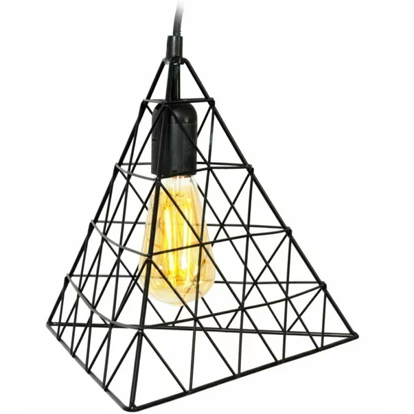 Pendul negru industrial model piramidal Rea LH2058 bec la vedere picture - 4