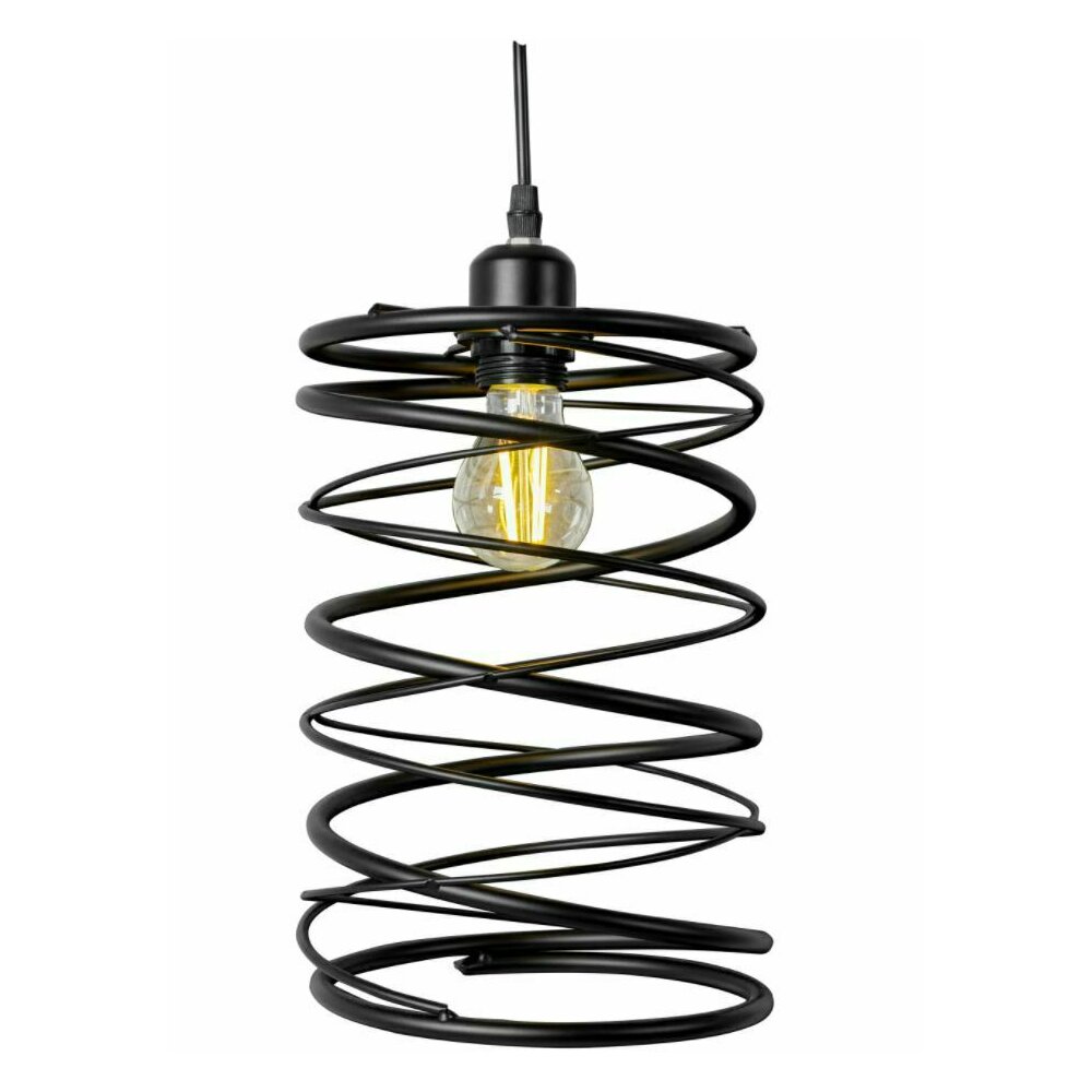 Pendul spirala metalica tip industrial negru Rea APP200-1CP APP200-1CP