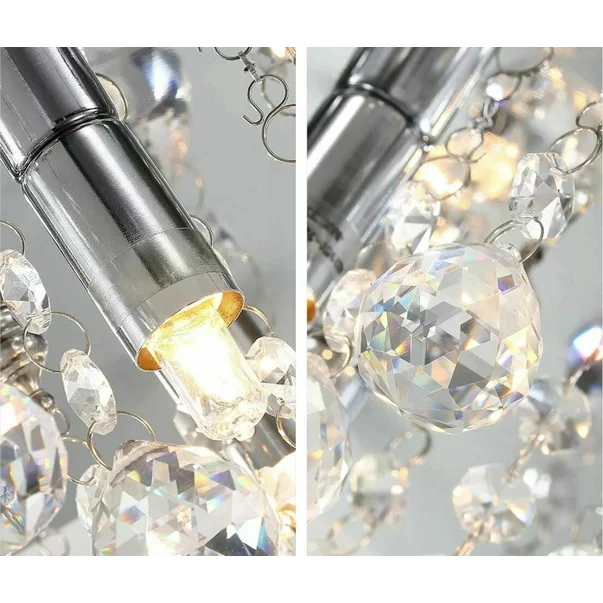 Plafoniera 3 becuri argintiu model cristale decorative Rea Glamour APP403-C picture - 5
