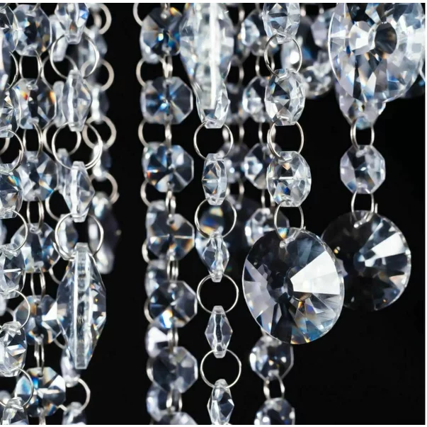 Plafoniera 3 surse de lumina argintiu cristale decorative Rea Glamour 392201 picture - 2