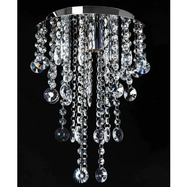 Plafoniera 3 surse de lumina argintiu cristale decorative Rea Glamour 392201 picture - 8