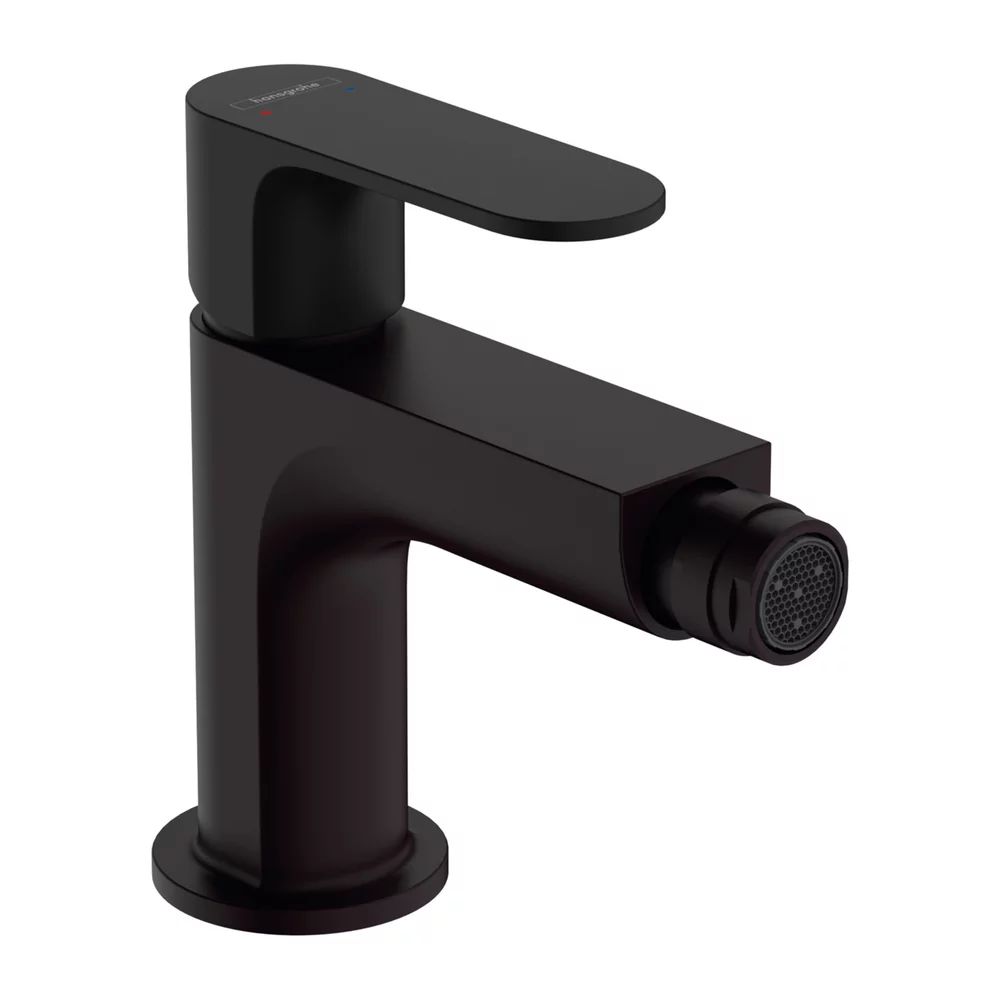 Baterie bideu Hansgrohe Rebris S negru mat cu ventil Pop-Up