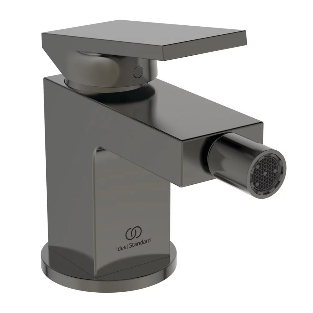 Baterie bideu Ideal Standard Atelier Extra gri Magnetic Grey cu ventil Pop-Up