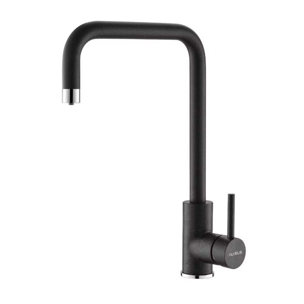 Baterie bucatarie Alveus Dual monocomanda negru mat