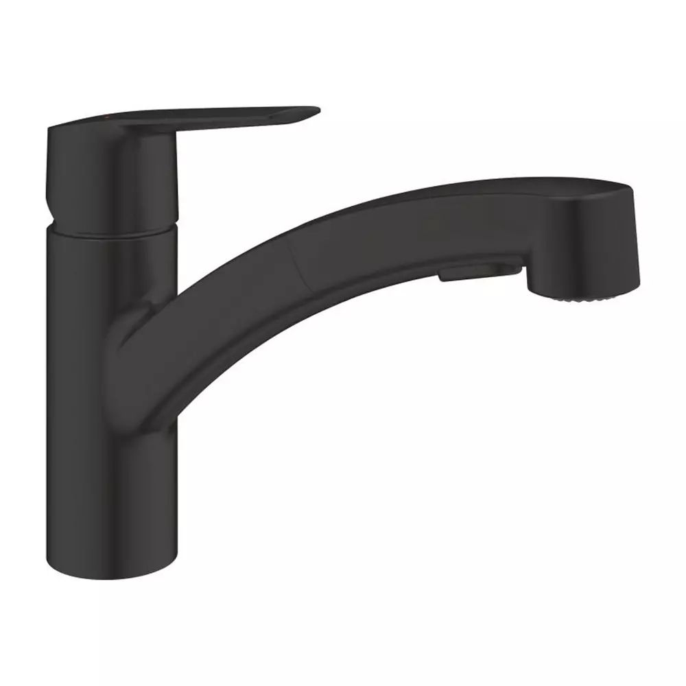 Baterie bucatarie cu dus extractibil Grohe Start negru mat